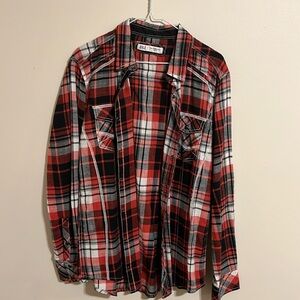 Men’s BKE Plaid Full Button Up Long Sleeve Shirt